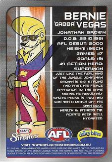 2007 Kraft AFL Action Heroes #NNO Jonathan Brown Back